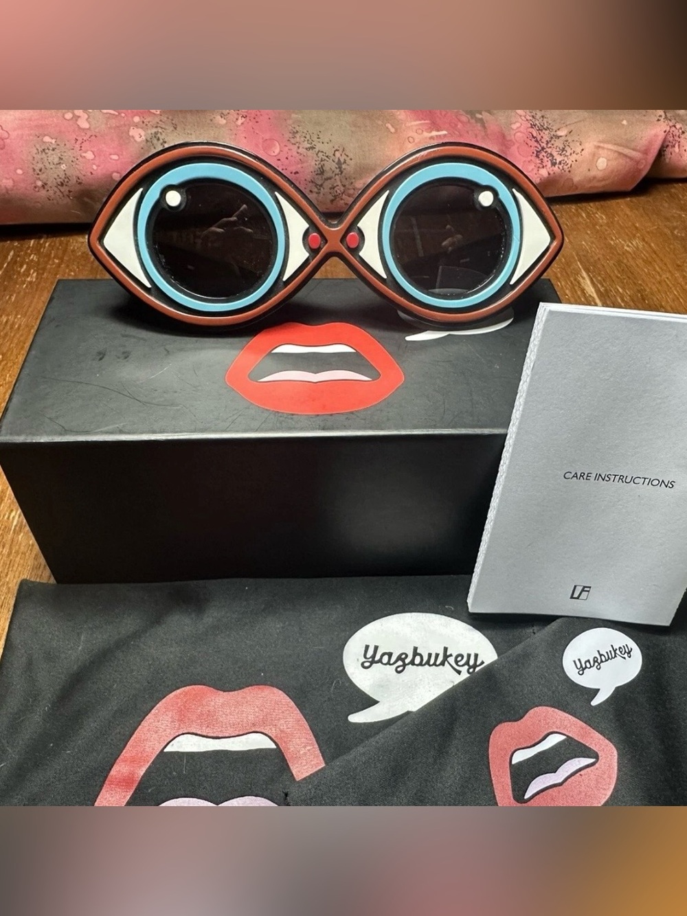 Novelty Round Sunglasses in Red and Blue by